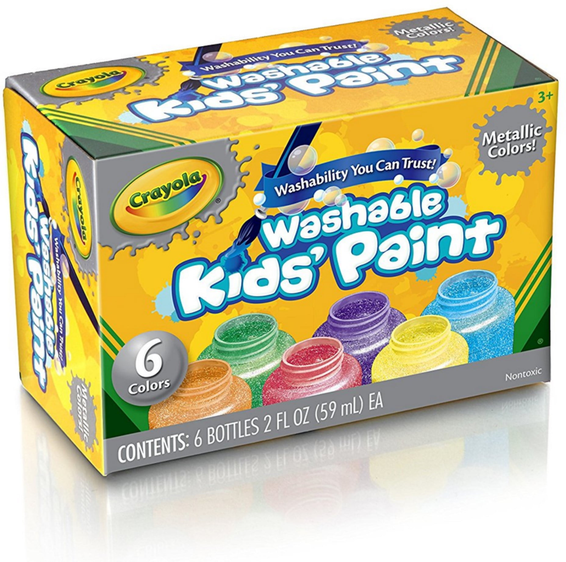 3 Pack Crayola Washable Metallic Paint Set 6 ea