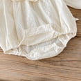 thumbnail image 4 of LYMAYTER Newborn Baby Girls Fall Outfits Ruffles Long Sleeve Bubble Romper Fashion One Piece Outfit, 4 of 8