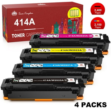 414A Toner Cartridge 4 Pack (With Chip) Compatible Toner Cartridge Replacement for HP 414A 414X 414 W2020A W2021A W2022A W2023A for Color Laserjet Pro M454dn M479fdw (4 Pack)