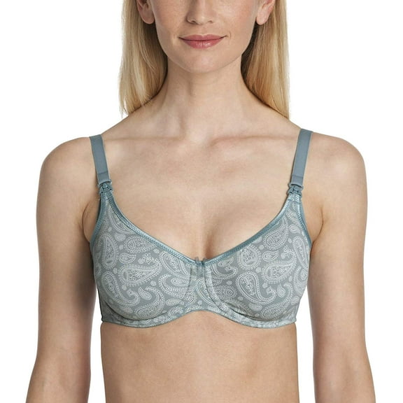 ANITA Aqua Paisley Seamless Underwire Nursing Bra, US 34C, UK 34C, NWOT