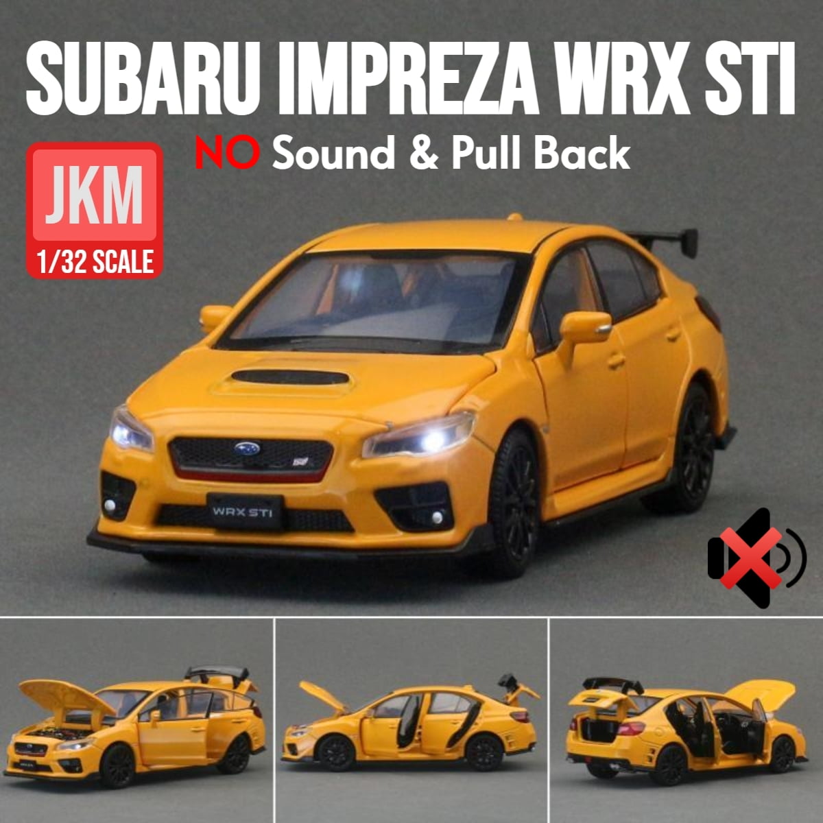 1/32 Subaru Impreza WRX 22B STI JDM Toy Car Model Diecast Metal
