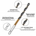 thumbnail image 6 of 1 Pcs HSS High Speed Steel Titanium Coated Drill Bit Set 1/4 Hex Shank 1.5mm, 6 of 9