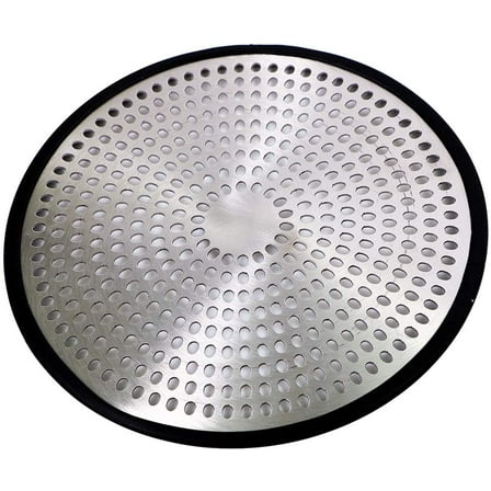 PlumBoss Shower Stall Drain Protector Stainless Steel/Silicone Bathtub Hair Catcher, Brushed Nickle