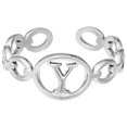 thumbnail image 1 of TIMIFIS Silver Rings Titanium Steel Plated 26 Letter English Opening Finger Hollow Valentine'S Day Gift, 1 of 1