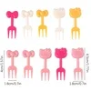 

8pcs/set HelloKittys Fruit Fork Snack Sandwich Signed Cute Anime Cartoon Sanrioed Children s Party Kitchen Supplies Holiday Gift tzw