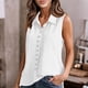 thumbnail image 1 of TaTaai Women Collared Cotton Linen Sleeveless Shirt Button Design Breathable Machine Washable Lightweight No Fading Casual Office Daily Fashion Tank Top Gift, 1 of 8