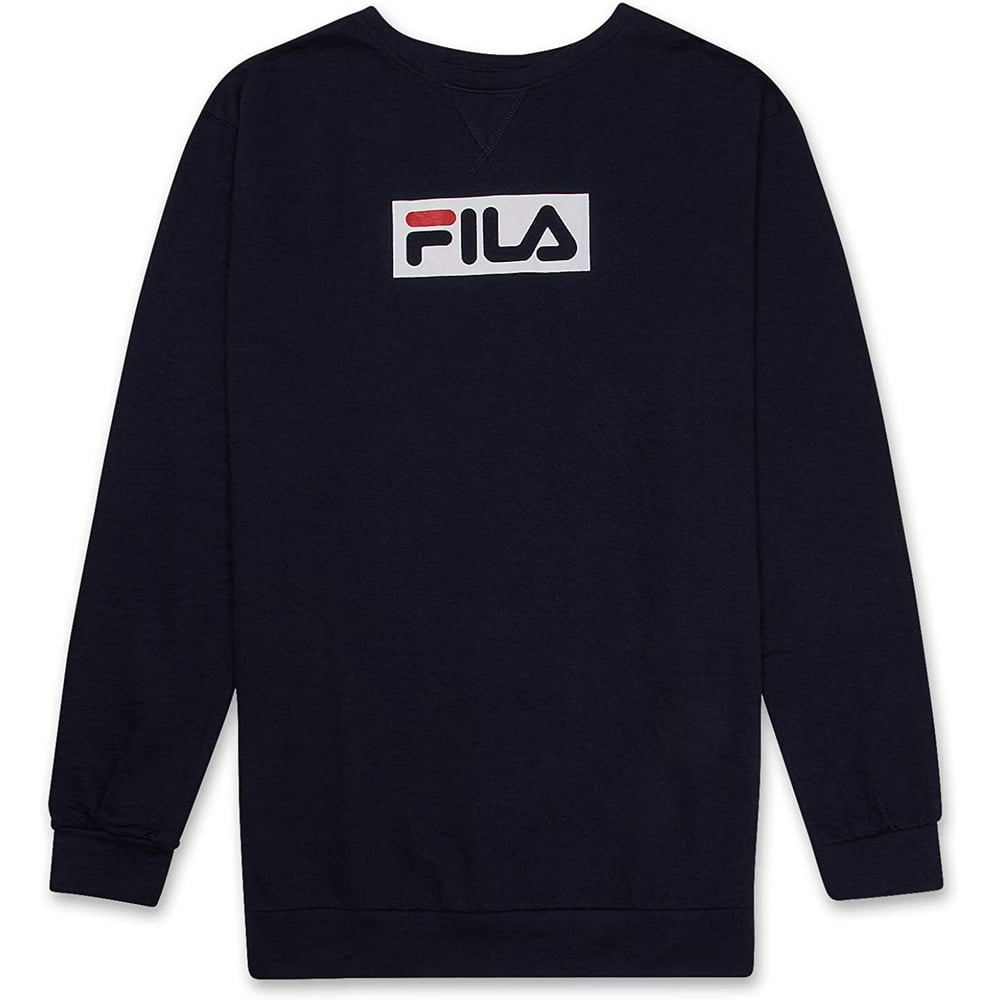 FILA - FILA Mens Big and Tall Crewneck Fleece Sweatshirt with Box Logo ...