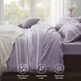 thumbnail image 5 of U by Bedsure Twin/Twin-XL Comforter Set Purple, 5 Pieces Reversible Bed in a Bag, Striped Dorm Bedding Set, All-Season, 5 of 10