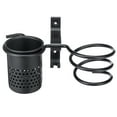 thumbnail image 1 of Wall Mount Hair Dryer Holder, Blow Dryer Holder Rack Stand, Bathroom Washroom Storage Organizer Hanging with 2 Hooks + 1 Storage Cup, 1 of 4