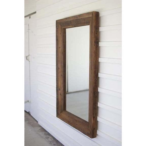 Kalalou Inc Recycled Rectangle Wood Framed Mirror