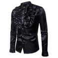 thumbnail image 4 of Performance Design Men's Standing Casual Fashion Long Sleeve Shirt Black XL, 4 of 5