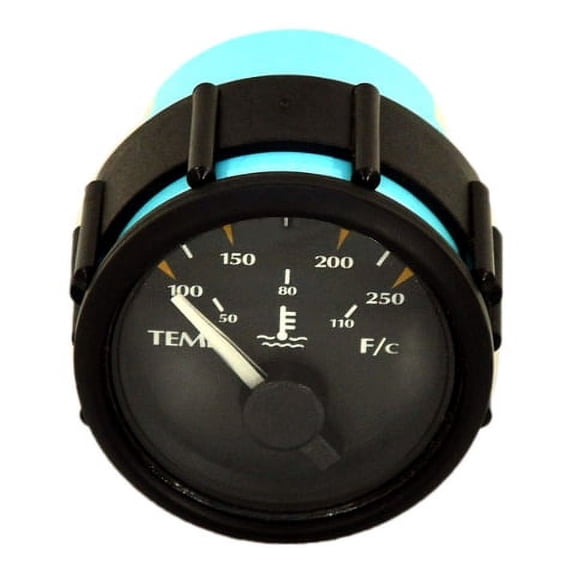 Faria Boat Temperature Gauge GP7159B | 2 Inch Black