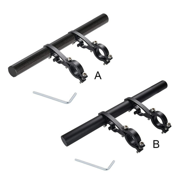 Extenseur de Guidon de Vélo 25cm Extension de Vélo Double Extension Double Pinces Support de Support de Compteur de Vitesse, Carbone