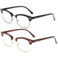 thumbnail image 2 of 2 Packs Bifocal Reading Glasses Half Frame Vintage Retro Stylish and Fashion Reading Glasses Bifocal Lens, 2 of 4