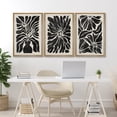 thumbnail image 3 of IDEA4WALL Framed Canvas Print Wall Art Set Botanical Silhouette Monochrome Black and White Floral Modern Art Decorative Vintage Floral Prints for Living Room, Bedroom, Office - Natural 16"x24"x3, 3 of 5