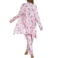 thumbnail image 6 of Vetsdori Womens Long Sleeve Pajamas Sets Lightweight Nightwear Casual Sleepwear 3 Pieces Soft Pajamas for Women Pants, 6 of 6