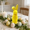 thumbnail image 4 of Large Flocked Easter Bunny Figurine, Purple Hot Yellow Foam Rabbit for Yard Decor, Oversized Bunny Ornament for Outdoor Display, 4 of 6