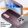 thumbnail image 3 of for iPhone 14 Pro Case, iPhone 14 Pro Phone Case with Built in Kickstand, Shockproof/Dustproof/Drop Proof Heavy Duty Military-Grade Rugged Protective Cover for iPhone 14 Pro,Purple,For iPhone 14 Pro, 3 of 8