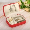 thumbnail image 5 of Uxcell Travel Jewelry Case Small Jewelry Organizer Portable Jewelry Box Double Layer to Store Rings Earrings, Pink, 5 of 5