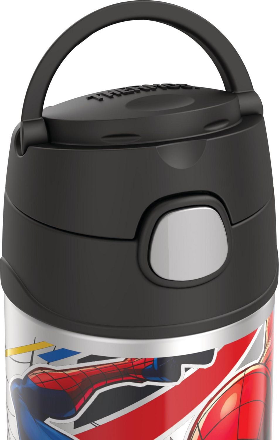 Thermos Funtainer Vacuum Insulated Stainless Steel 12 Oz Bottle, Spiderman, 12 Oz, Black