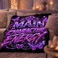 thumbnail image 6 of Main Character Energy Graffiti Crown, Cozy Friendship Quote Scene, Warm Flannel Blanket for Living Room and Reading Nook, Art Lovers Friendship Gift, Artistic Home Decor, 6 of 9