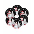 thumbnail image 7 of 15 Inch Round Placemats Set of 6, Black Christmas Non Slip Heat Insulation PP Table Mats, Snowman Snowflake Gifts Xmas Tree Washable Place Mats for Kitchen Dining Party Table Decor, 7 of 7