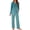 Gradient-Blue, variant on Weekease Long Sleeve Pajamas Set for Women V Neck Tops Wide Leg Pants 2 Piece Lounge Fall Sleepwear with Pockets