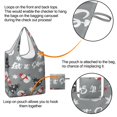 thumbnail image 4 of 5 Pack Foldable Shopping Bag,Gray Christmas Snowman Pattern Reusable Grocery Bags with Pockets,Large Reusable Tote Bags with Handles Waterproof & Lightweight, 4 of 6