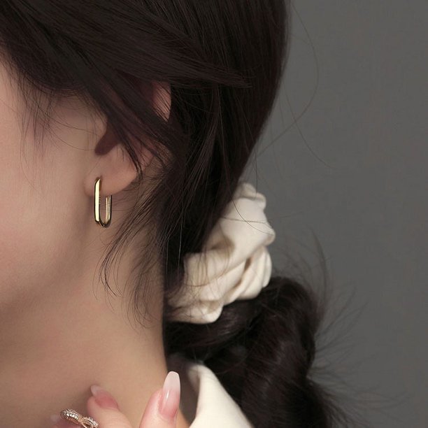 Pendientes de plata cuadrados con diseño de nicho, temperamento atmosférico, pendientes de plata de ley para mujer, pendientes de moda