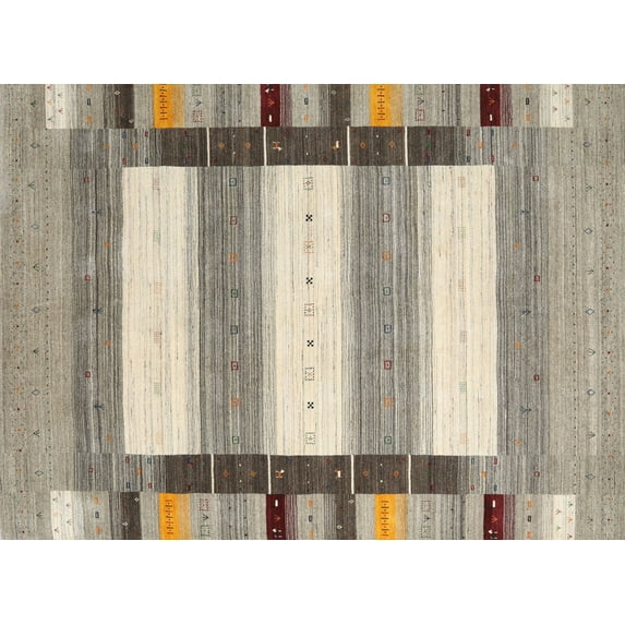 Ahgly Company Indoor Rectangle Contemporary Army Brown Abstract Area Rugs, 2' x 3'