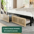 thumbnail image 4 of Queen Platform Bed Frame with Storage Headboard, Upholstered Queen Bed Frame with Charging Station and LED Light, Heavy Duty Frame Support, No Box Spring Needed, Noise Free, 4 of 7