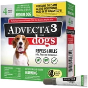 Advecta 3 Tick, Flea, and Mosquito Repellent and Treatment for Medium Dogs, 4 Monthly Doses