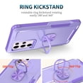 thumbnail image 5 of Petocase for Samsung Galaxy S23 Ultra Case,with 2 Pack Lens Protector Heavy Duty Full Body Shockproof Kickstand With 360° Ring Holder Support Car Mount,Purple, 5 of 8