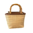 thumbnail image 2 of Floleo Natural Woven Straw Bag, 7x6 Inch Beige Handmade Rattan Shoulder Bag for Women, Summer Fashion Boho Purse for Beach, Vacation, Casual Outfit, Daily Use, 2 of 6
