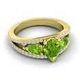 thumbnail image 3 of 2.00 Carat Latest Pear Cut Peridot Gemstone & Natural Diamond Proposal Ring for Women Solid 14K Yellow Gold Size 7.5 by Diamond-Capitals, 3 of 8