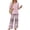 Pink, variant on 2 Piece Lounge Set Women Vacation Dressy Outfits 3/4 Sleeve V Neck T Shirt & Wide Leg Pants Sets Cozy Cruise Clothes