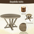 thumbnail image 5 of Modern Rustic Dining Table, 45.7inch Solid Wood Rubberwood, Antique Finish, Distressed, Grayish Brown, 4 Rubberwood Base, Design, 4 Seatings, 5 of 6