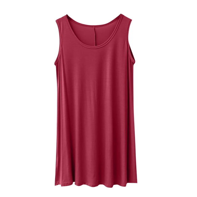 Robe pour Femme Grande Taille, Sans Manches à Col Rond, Design Uni, Offre Confort et Polyvalence pour l'Été et les Tenues Décontractées