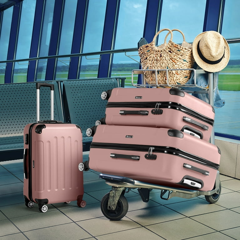 UBesGoo 3Pcs Large Hard Shell Luggage Set, ABS Trolley with TSA