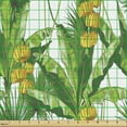 thumbnail image 2 of Ambesonne Exotic Fabric by the Yard Upholstery, Rainforest Tropical Leaves, 2 Yards, Earth Yellow Fern Green, 2 of 5