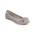 thumbnail image 1 of New Women Qupid Seaside-01 Faux Suede Bow Tie Perforated Ballet Flat, 1 of 5