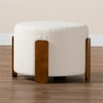 thumbnail image 6 of Baxton Studio Finlay Cream Boucle Fabric and Brown Wood Ottoman Footstool, 6 of 7