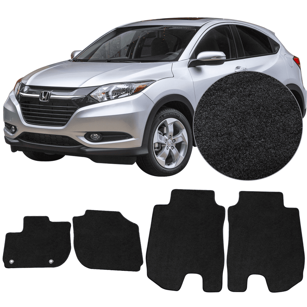 Compatible with 1618 Honda HRV OE Factory Style Black Nylon Carpet Car