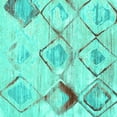 thumbnail image 1 of Ahgly Company Machine Washable Indoor Square Abstract Turquoise Blue Contemporary Area Rugs, 7' Square, 1 of 4