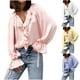 thumbnail image 1 of Sudadera de lactancia,Blusa con volantes y lazo para mujer, cuello en V y mangas acampanadas, tejido suave y transpirable, camisa informal de manga larga para uso diario y en casa, sopatenor, 1 of 9