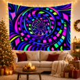 thumbnail image 3 of Neon Spiral Tunnel in Black Background, Energetic Psychedelic for Gamers, Optical Illusion Art, Birthday Gift Tapestry Wall Hanging for Gaming Room and Bedroom, 3 of 7