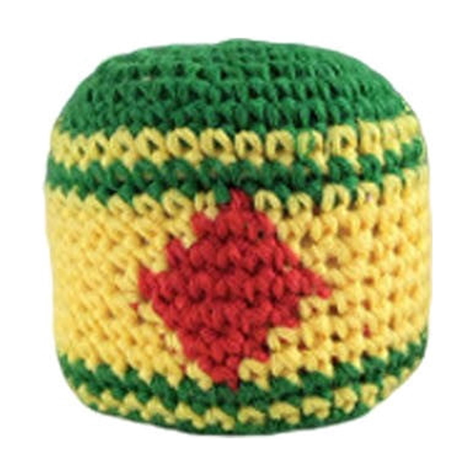 Funny Guy Mugs Footbag – Handmade in Guatemala Crochet Hacky Kick Sack Balls – Footbag Juggling Balls for Outdoor Play, Party Games & Coordination Training