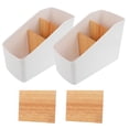 thumbnail image 1 of OULII 2Pcs Simple Storage Box White Rubber Wood For Store Use Household Users, 1 of 5
