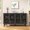 Black-Large, variant on Black 52 Inch Sideboard Cabinet With 4 Geometric Lattice Doors