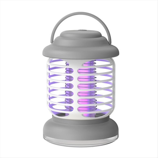 Lámpara Eléctrica Portátil con Carga USB, para Uso en Interiores y Exteriores, Color Gris.
